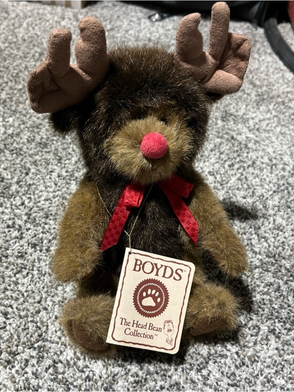 Boyds Bears Matthew Reindeer Rudolph 10 Inch To Top Of  Antlers Jointed Retired